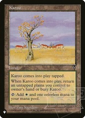 Karoo (VIS) - The List